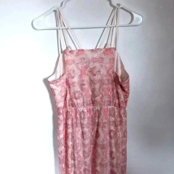 NWT BCBG Surplice Pink Lace Maxi Dress Boho Chic Formal Prom Women's Size S - Picture 8 of 13